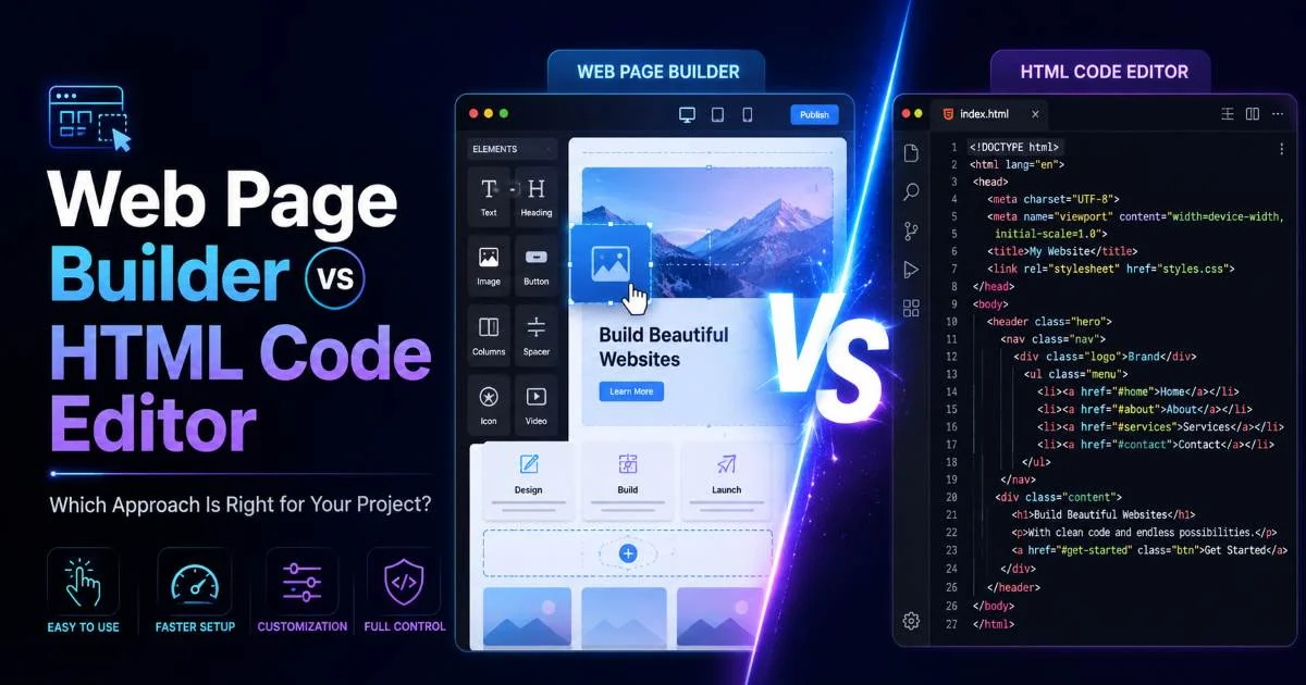 Web Page Builder vs HTML Editor: Which Fits Your Project Needs