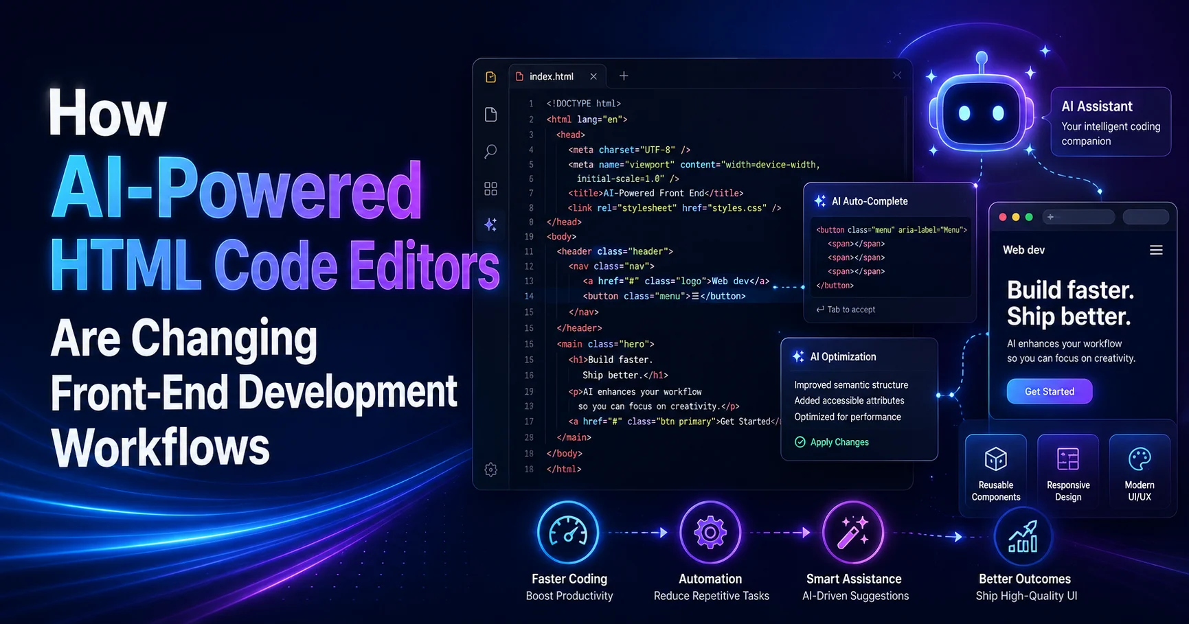 AI HTML Code Editors: Changing Front-End Development Workflow