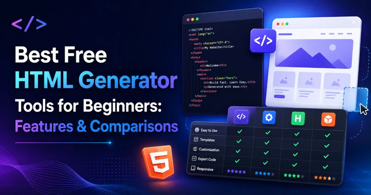 Best Free HTML Generator Tools for Beginners: Features & Compare